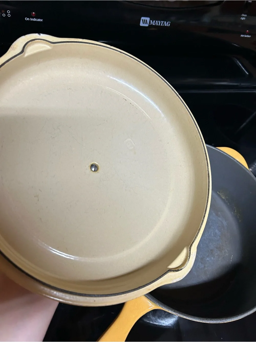 Le Creuset Yellow Cast Iron Skillet with Lid - Yellow